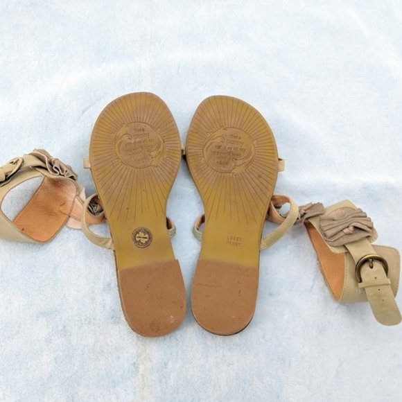 Lucky Penny 7 B Ankle Strep Yo-Yo Flat Sandals - Picture 6 of 7